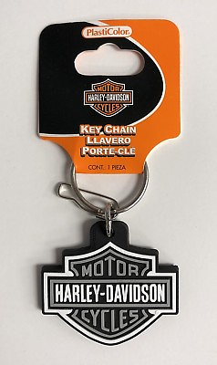 #ad Harley Davidson Bar amp; Shield Rubber Key Chain Gray NEW $11.31