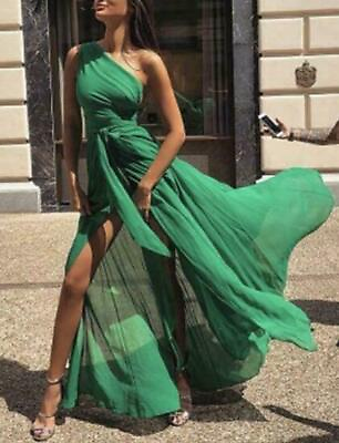 #ad Womens Ladies Chiffon Sleeveless Big Hemline Maxi Dress Evening Ball Gown Hot $43.49