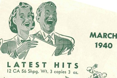 #ad 1940 Sears Music Catalog Mini Catalog March 1940 quot;Latest Hitsquot; $12.00