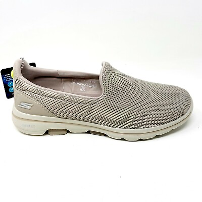 Skechers Go Walk 5 Taupe Womens Wide Slip On Shoes $49.95