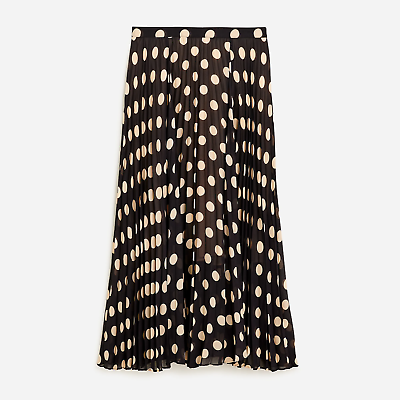 #ad J.CREW Size 0 Gwyneth Skirt in Dot Chiffon Black Dot BZ072 $168 $39.95