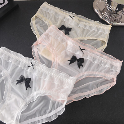 #ad 3pcs Teen Girls Thin Underwear Elastic Smooth Sheer Panties for Maidens Knickers $17.00