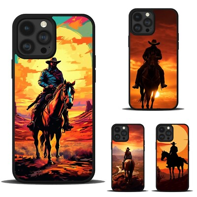 #ad Funny Cover For iPhone 11 12 13 14 15 Max Pro art western 1850s cowboy $9.99