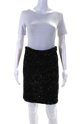 #ad All Saints Womens Sequin Embellished Pencil Skirt Black Size 10 $48.79