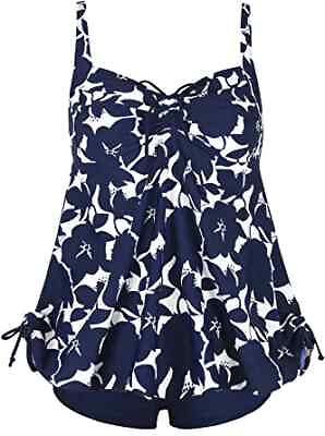 #ad Septangle Women Plus Size Bathing Suits Paisley Print Two Piece Swimsuit Tankini $7.99