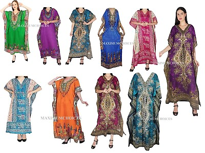 #ad Women Kaftan Plus Size Long Maxi Dress Beach Cover Up Evening Gown Kimono Caftan $14.24