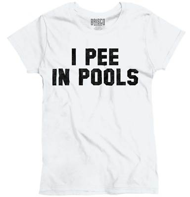 Pee in Pool Funny Gift Cute Summer Beach Swim Womens Short Sleeve Ladies T Shirt $9.99