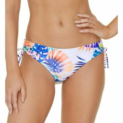 #ad MSRP $36 Raisins Juniors Luna Floral Side Tie Bikini Bottoms White Size Large $9.75