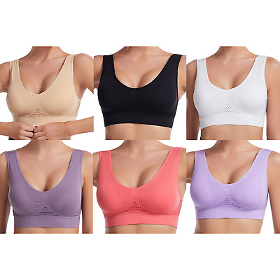Womens Plus Size Sports Bra Form Bustier Top Breathable Underwear Yoga Gym Bra $9.30