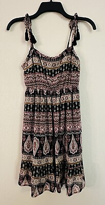 #ad #ad Juniors Spring Dress with Tassel Straps Size XS $20.00
