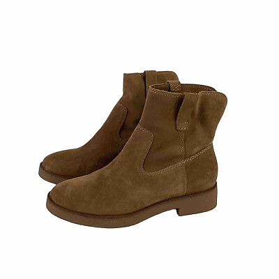 #ad Lucky Brand Rhetty Womens Boots Size 7.5 M Brown Suede Leather Booties $29.99