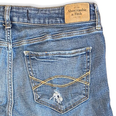 Abercrombie amp; Fitch Jeans Women#x27;s Junior Size 10 Distressed Embellished Skinny $11.86