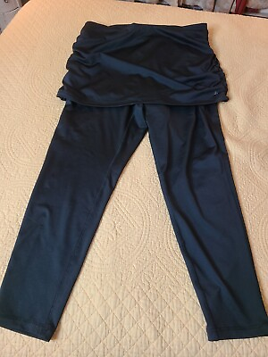 #ad Torrid Active 2 2x Xxl Black Leggings Attached Skirt 12% Spandex Plus Size NWOT $12.99