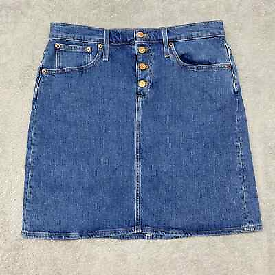 #ad #ad J Crew Skirt Womens 30 Jean Button Fly Blue Denim Short Knee Length Boho $24.99