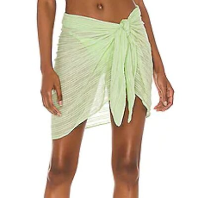 #ad NWT ViX Swimwear Vix PaulaHermmany Lia Skirt Pareo Cover Up in Lime Green Sz. L $60.00