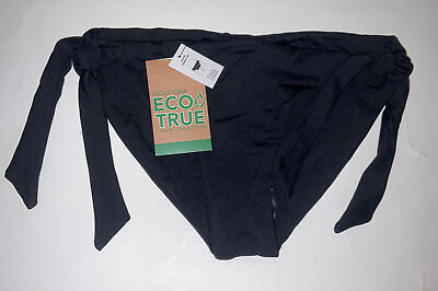 #ad VOLCOM Women#x27;s Small Black Bikini Bottoms Simply Solid Seamless Tie Swim New $10.00