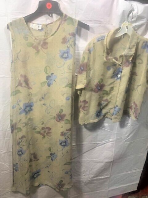#ad Impressions 2 Piece Sheer Polyester Dress and Top Beach Cover Up Large EUC $13.99