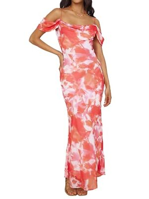 #ad Spaghetti Strap Long Maxi Dresses for Women 2024 Summer Medium Light Orange $64.89