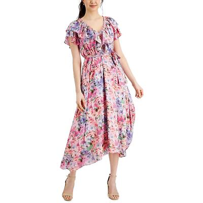 #ad Taylor Womens Pink Belted Long Summer Maxi Dress 6 BHFO 9700 $17.99