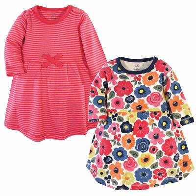 Touched by Nature Baby Long Sleeve Organic Dress 2 Pack Bright Flowers $17.99