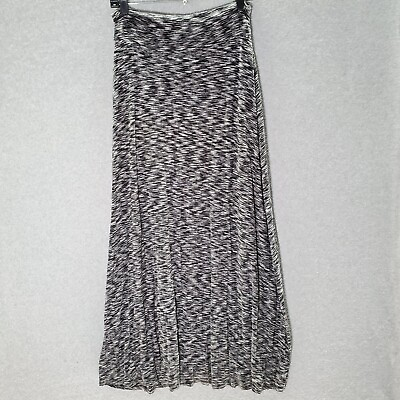 Merona Women Skirt Medium Gray Maxi Elastic Waist Ruffle Pull On $11.10