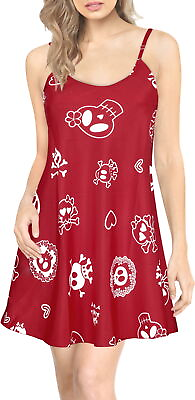 #ad LA LEELA Women#x27;s Beach Dress Casual Loose Kaftan Oversized Sundress XXL Red Y899 $20.24