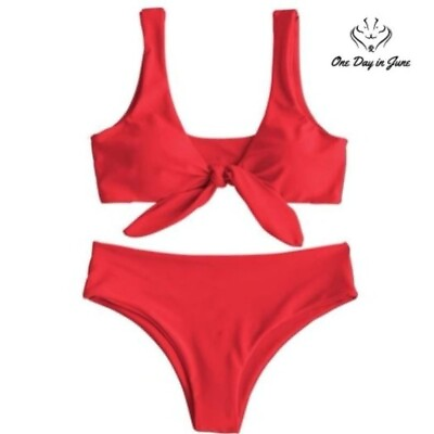 #ad Zaful Front Knot Bikini Swimsuit Size L $16.00