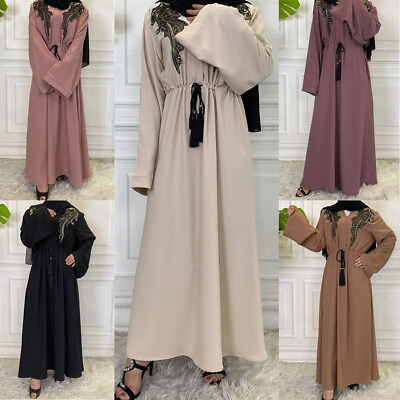 #ad Abaya Kaftan Muslim Women Long Maxi Dress Islamic Party Gown Dubai Robe Ramadan $45.83