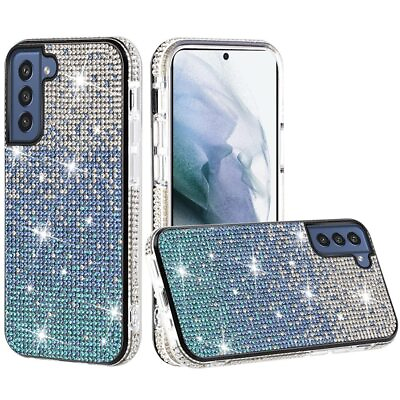 #ad #ad For Samsung Galaxy S22 Plus Party Diamond Bumper Bling Hybrid Case Cover Blue $9.89