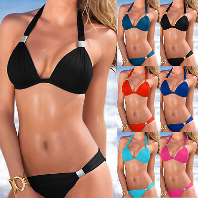 #ad Two Piece Bathing Suit Women Women#x27;s Bikini Swimsuit High Waist Bikini Set $14.99