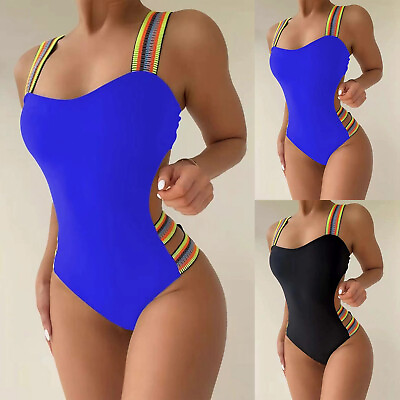 #ad Tankini Swimsuits For Women Plus Size 1 Piece Loose Fit Stretch Surfing Swimming $12.99