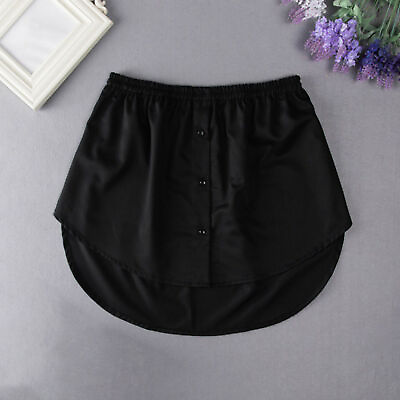 #ad Women Skirt Fake Hem Soft Irregular Pure Color Underskirt Ladies $10.15