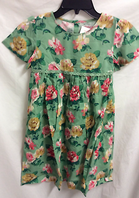 #ad Cath Kids Boho Dress Girls Size 9 10 yr Dusty Green Chiswick Rose Printed SS $29.34