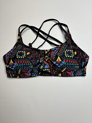 #ad Women’s Juniors Aztec Multi colored Swimsuit Bikini Top Size S $8.68