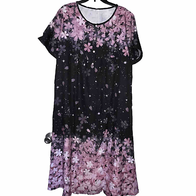 #ad Plus Size Floral Maxi Dress Mumu Wmns Sz 2XL Purple SS Fashion Spring Summer $18.00