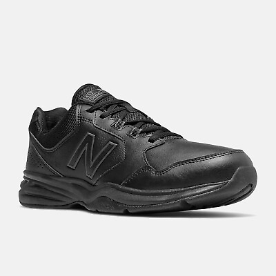 #ad NEW MEN’S NEW BALANCE 411 WALKING SHOES IN BLACK IN EXTRA WIDE 4E $70 RETAIL $59.95