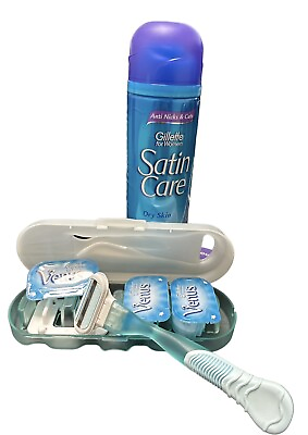#ad #ad Gillette Venus Razor Wand 4Refill Cartridges SatinCare Shaving Gel Value Kit $26.99