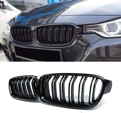 Gloss Black For BMW F30 F31 2012 2018 3 Series Front Bumper Kidney Grille Grill $29.99