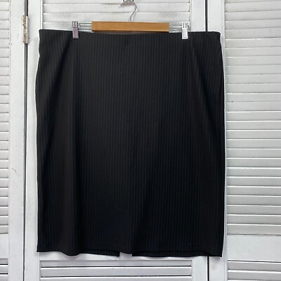 Edited Skirt Pencil Plus Size 22 Black Elastic Waist Zip Up Knee Length AU $15.00