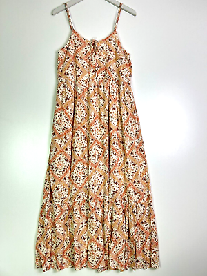#ad Altar#x27;d state floral maxi dress white orange size small $22.40