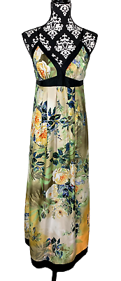 #ad Eci Floral Long Maxi Dress Spaghetti Strap Long Women Size 6 Small $18.95