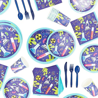 #ad 168 Piece Science Birthday Party Supplies Decorations for Kids Serves 24 $22.99