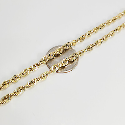 10K Yellow Gold 1.5mm 6.5mm Laser Diamond Cut Rope Chain Necklace 16quot; 30quot; $479.99
