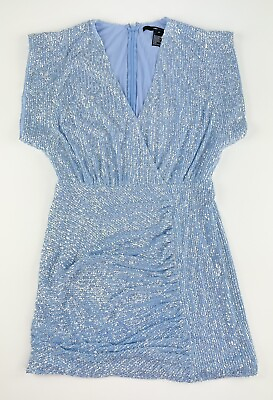 #ad Jay Godfrey Women#x27;s Cocktail Dress Size 4 Blue Sequined V Neck $24.99