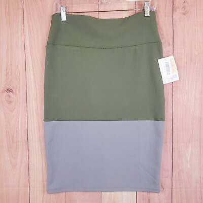 #ad LuLaRoe Cassie Skirt Sz M Knee Length Pencil Multi Color Blocking NEW NWT $19.96