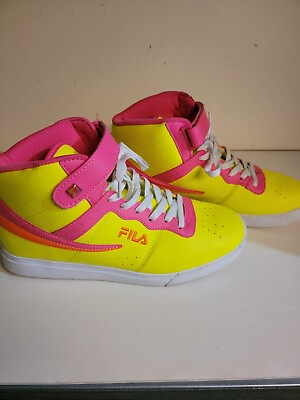 Fila Pink And Yellow Size Womens 11 Sneakers 5fm01752 740 $15.29