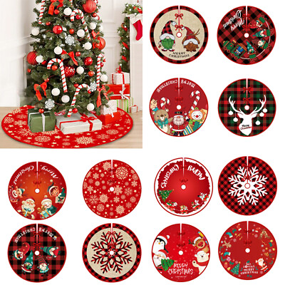 #ad 35#x27;#x27; 90cm Christmas Tree Skirt Tree Mat Xmas Holiday Party Decorations Ornaments $10.95