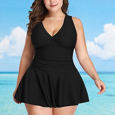 #ad Plus Size Two Piece Swimsuits For Women With Shorts Bathing Suits Athletic $38.99