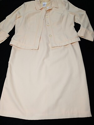 Ann Travis Light Yellow Dress Suit 2 pieces Polyester Women#x27;s Size: 16 zippers. $25.24