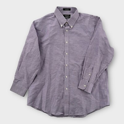 #ad Nordstrom Dress Shirt Mens 16.5 Purple Plaid Traditional Fit Long Sleeve 33 $14.99